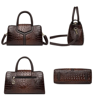 2021 Vintage Crocodile Luxury Leather Handbags Women Bags Designer Large Capacity Tote Purse Lady Shoulder Bag Brand Bags Luxury