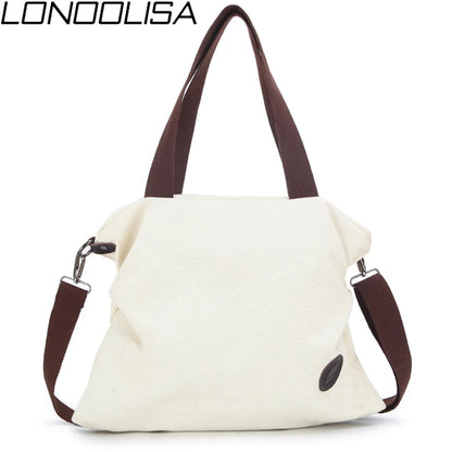 2021 White Canvas Beach Bag Women Shopping Shoulder Bag Casual Travel Tote Girls Female School Bags for Teenage Girls Sac A Main
