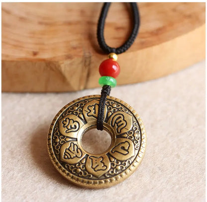 2022 Asia Tibet Thailand Temple master Mantra safety Good luck Buddha Amulet copper Pendant all-powerful talisman