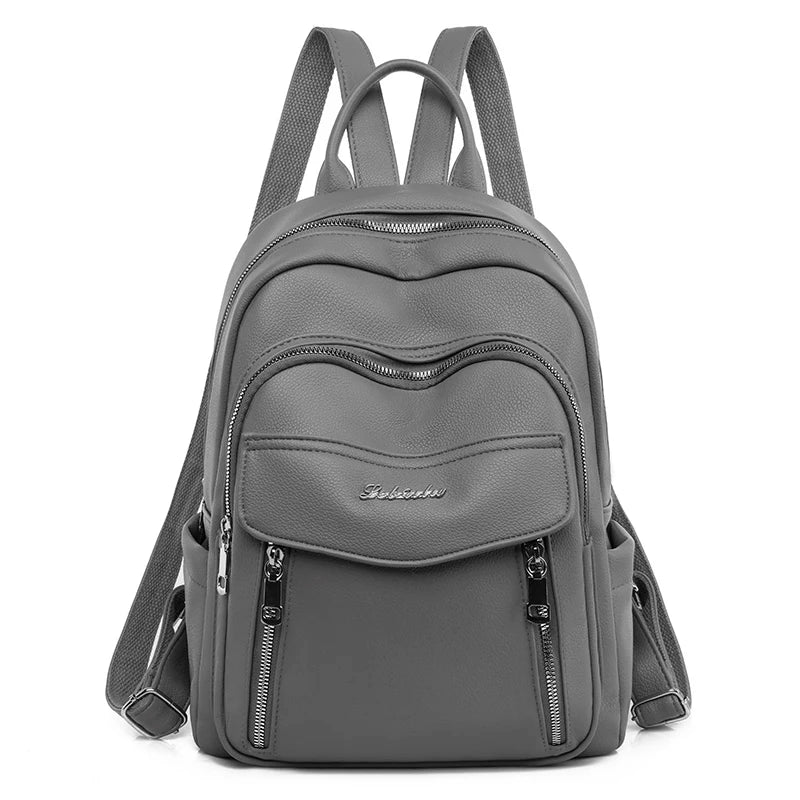 2022 Fashion High Quality Leather Backpack Four Seasons Travel Waterproof Anti Theft Backpack Famous Women's Designer School Bag