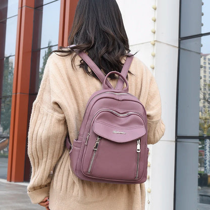 2022 Fashion High Quality Leather Backpack Four Seasons Travel Waterproof Anti Theft Backpack Famous Women's Designer School Bag