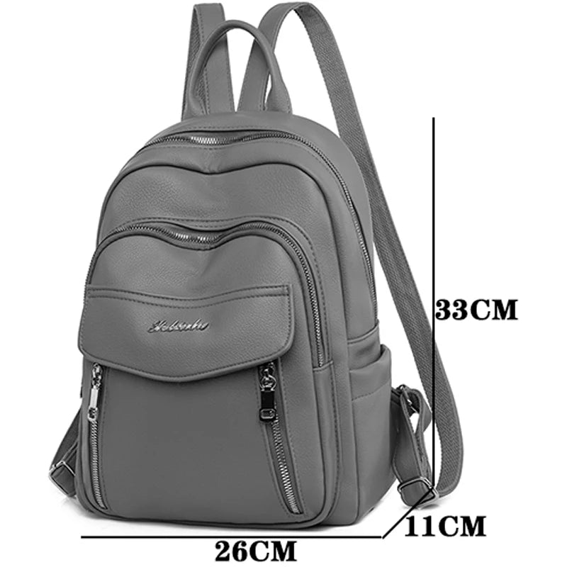 2022 Fashion High Quality Leather Backpack Four Seasons Travel Waterproof Anti Theft Backpack Famous Women's Designer School Bag