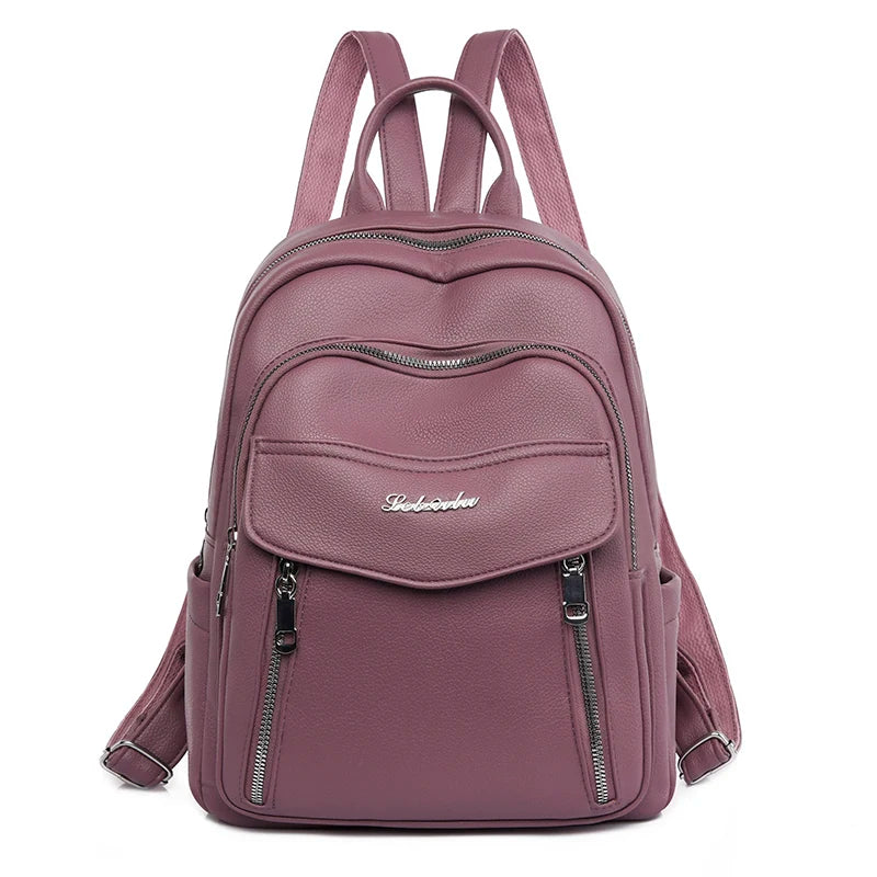 2022 Fashion High Quality Leather Backpack Four Seasons Travel Waterproof Anti Theft Backpack Famous Women's Designer School Bag