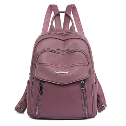 2022 Fashion High Quality Leather Backpack Four Seasons Travel Waterproof Anti Theft Backpack Famous Women's Designer School Bag