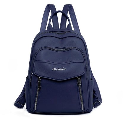 2022 Fashion High Quality Leather Backpack Four Seasons Travel Waterproof Anti Theft Backpack Famous Women's Designer School Bag