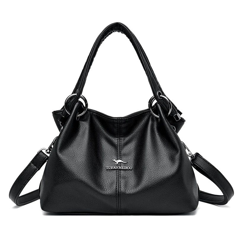 2022 Fashion High Quality Solid Color Leather Women's Handbags Large Capacity Messenger Bags Ladies Casual Simple Messenger Bags