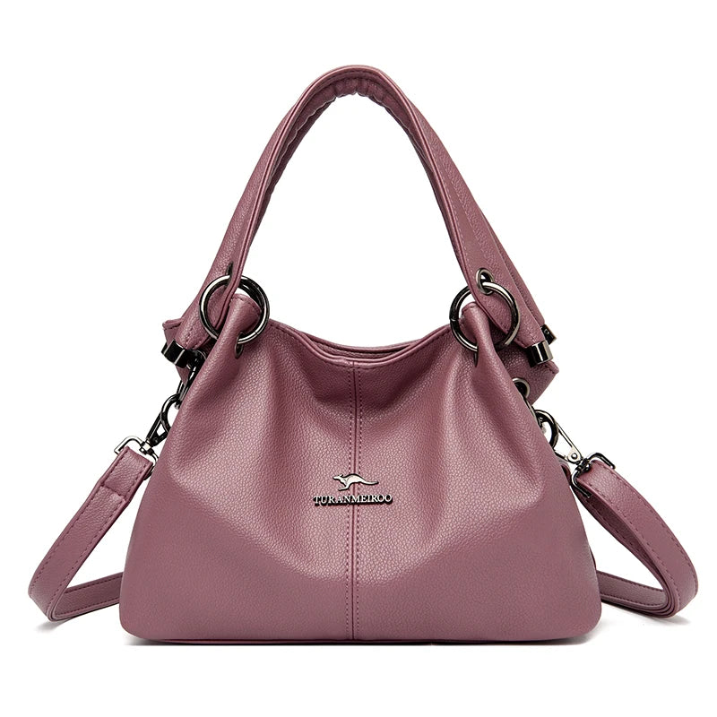 2022 Fashion High Quality Solid Color Leather Women's Handbags Large Capacity Messenger Bags Ladies Casual Simple Messenger Bags