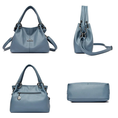 2022 Fashion High Quality Solid Color Leather Women's Handbags Large Capacity Messenger Bags Ladies Casual Simple Messenger Bags