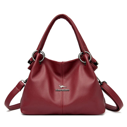 2022 Fashion High Quality Solid Color Leather Women's Handbags Large Capacity Messenger Bags Ladies Casual Simple Messenger Bags