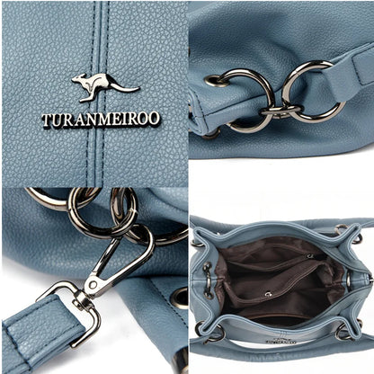 2022 Fashion High Quality Solid Color Leather Women's Handbags Large Capacity Messenger Bags Ladies Casual Simple Messenger Bags