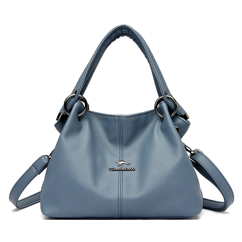 2022 Fashion High Quality Solid Color Leather Women's Handbags Large Capacity Messenger Bags Ladies Casual Simple Messenger Bags