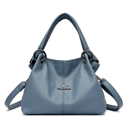 2022 Fashion High Quality Solid Color Leather Women's Handbags Large Capacity Messenger Bags Ladies Casual Simple Messenger Bags