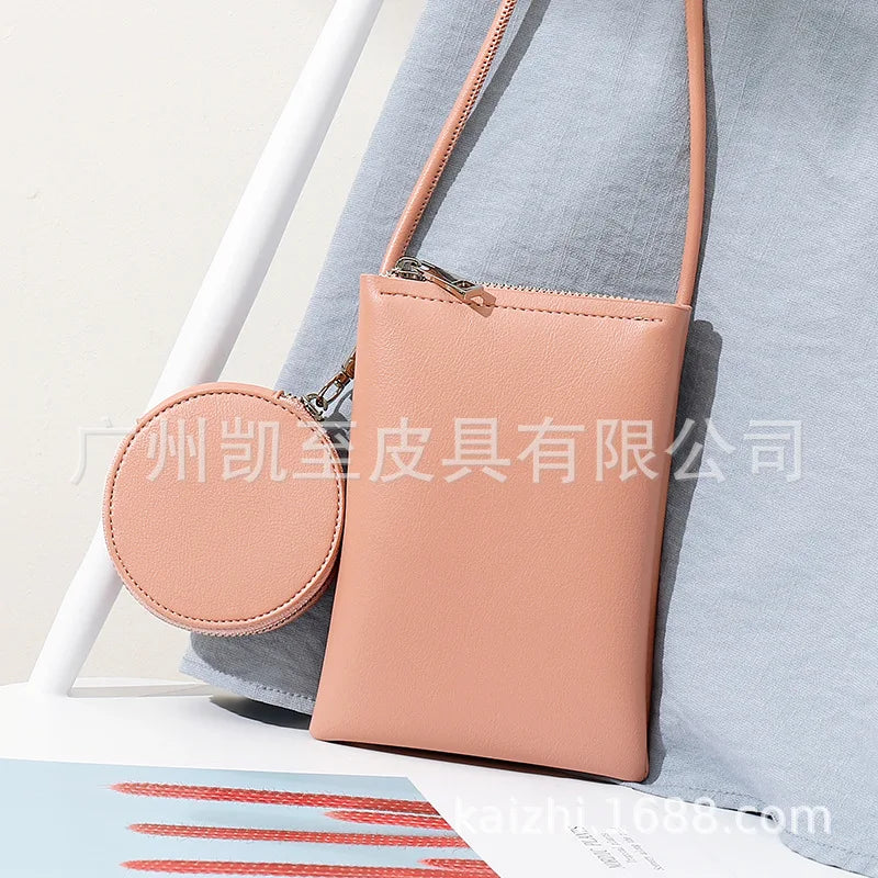 2022 Fashion Mini Macaron Zipper Purses and Handbags for Women Multifunctional Cell Phone Crossbody Bag PU Leather Shoulder Bags