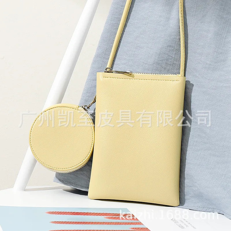 2022 Fashion Mini Macaron Zipper Purses and Handbags for Women Multifunctional Cell Phone Crossbody Bag PU Leather Shoulder Bags