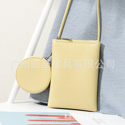 2022 Fashion Mini Macaron Zipper Purses and Handbags for Women Multifunctional Cell Phone Crossbody Bag PU Leather Shoulder Bags