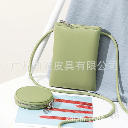 2022 Fashion Mini Macaron Zipper Purses and Handbags for Women Multifunctional Cell Phone Crossbody Bag PU Leather Shoulder Bags