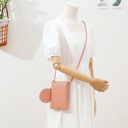 2022 Fashion Mini Macaron Zipper Purses and Handbags for Women Multifunctional Cell Phone Crossbody Bag PU Leather Shoulder Bags