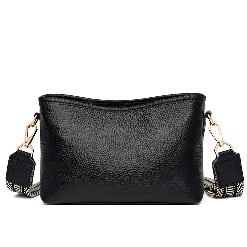 2022 Fashion Solid Color Cow Women Shoulder Crossbody Bag Luxury Ladies Phone Bag And Purses Genuine Leather Handbag Women's Bag