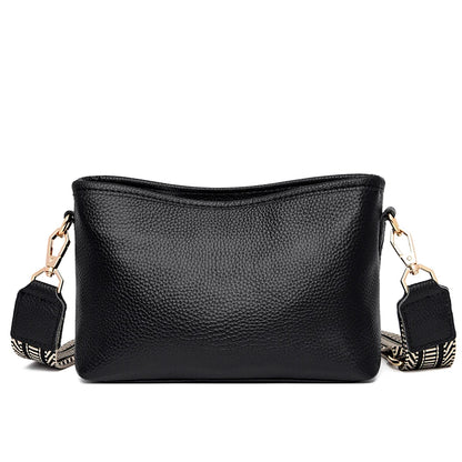 2022 Fashion Solid Color Cow Women Shoulder Crossbody Bag Luxury Ladies Phone Bag And Purses Genuine Leather Handbag Women's Bag