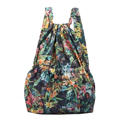 2022 Fashion Vintage Drawstring Backpacks Women Large Capacity Flower Ethnic Style Waterproof Nylon Rucksack Shoulders Backpacks