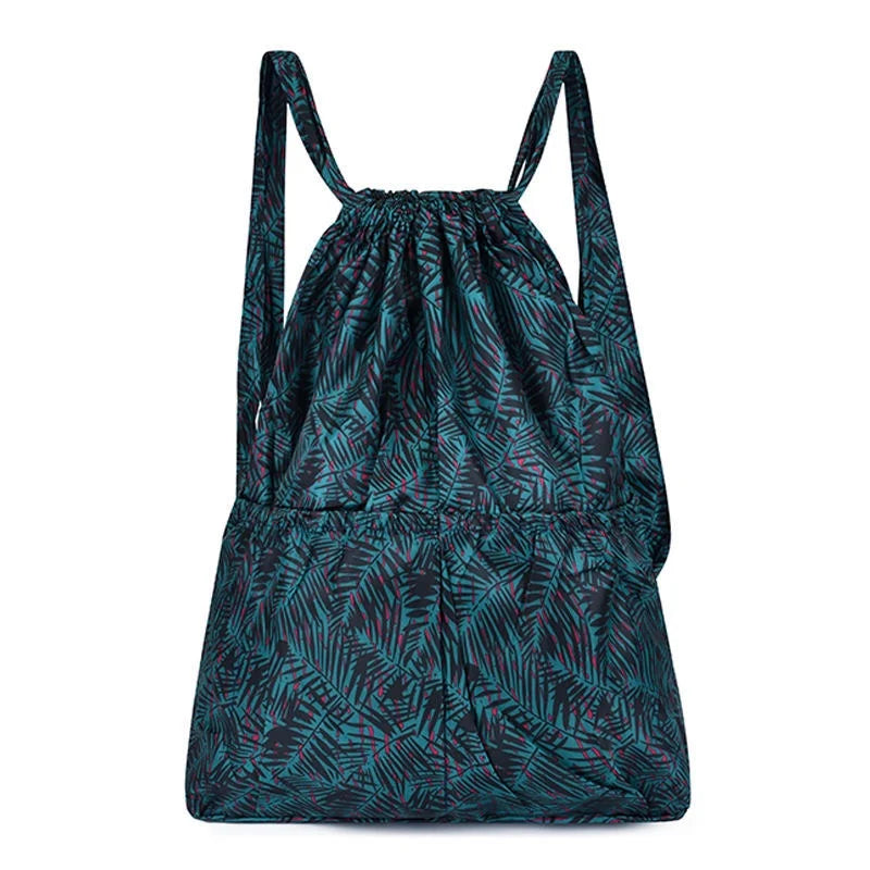 2022 Fashion Vintage Drawstring Backpacks Women Large Capacity Flower Ethnic Style Waterproof Nylon Rucksack Shoulders Backpacks