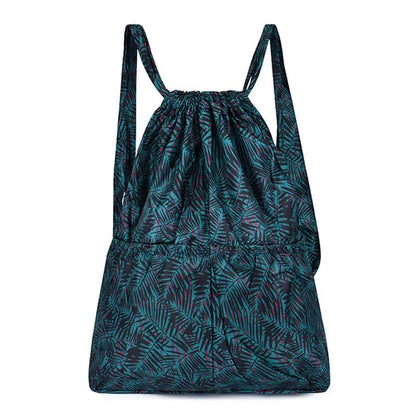 2022 Fashion Vintage Drawstring Backpacks Women Large Capacity Flower Ethnic Style Waterproof Nylon Rucksack Shoulders Backpacks