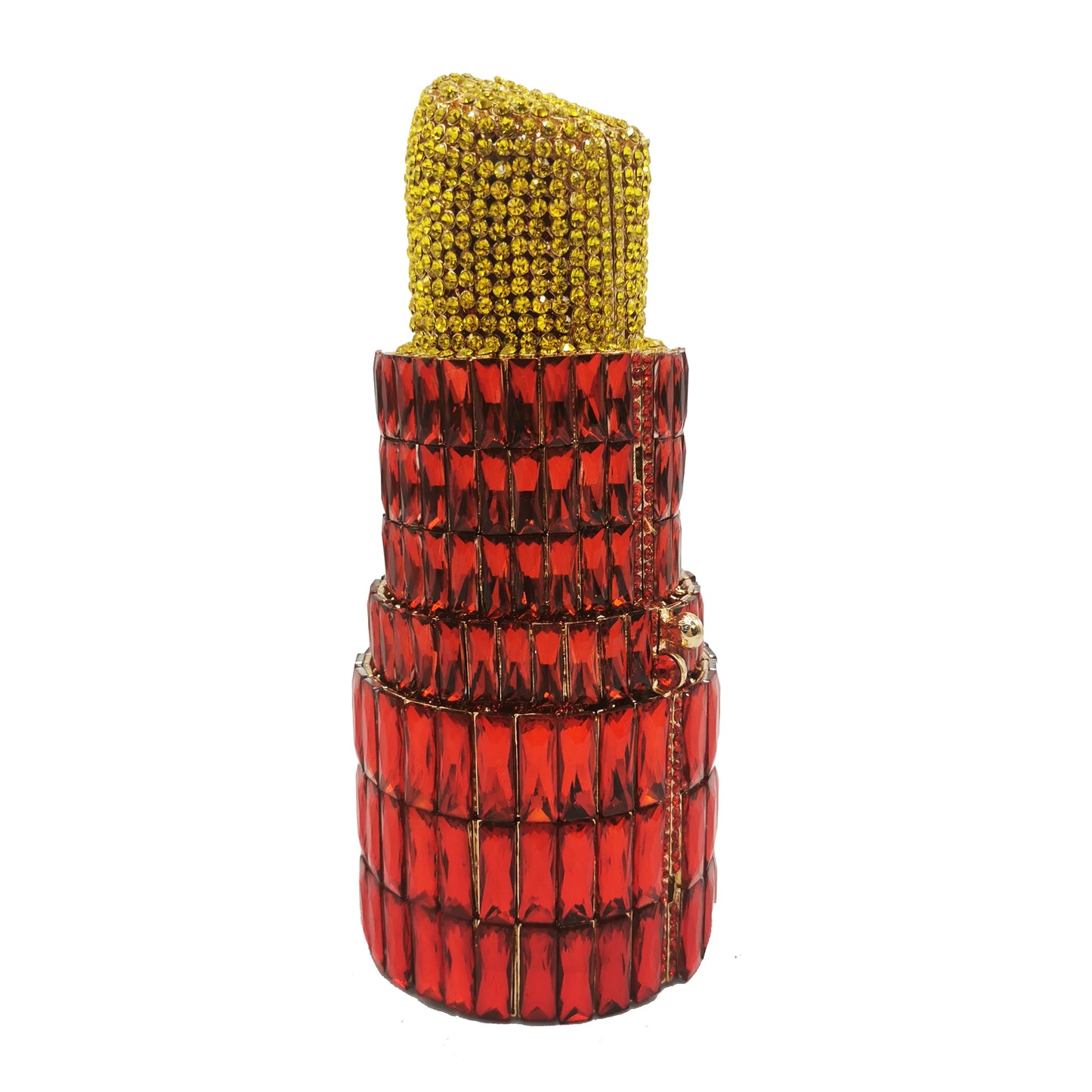 2022 Female Lipstick shape Gold Hot Pink Rhinestone Crystal Diamond Evening Bag Clutch Purse For Party Wedding Clutches Bags