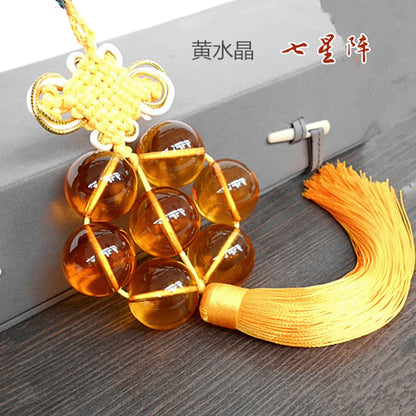 2022 Geomantic omen master exorcise evil spirit Bring good luck money 7 Star array Crystal Pendant Amulet multipurpose talisman