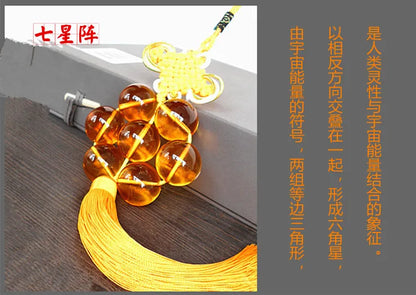 2022 Geomantic omen master exorcise evil spirit Bring good luck money 7 Star array Crystal Pendant Amulet multipurpose talisman
