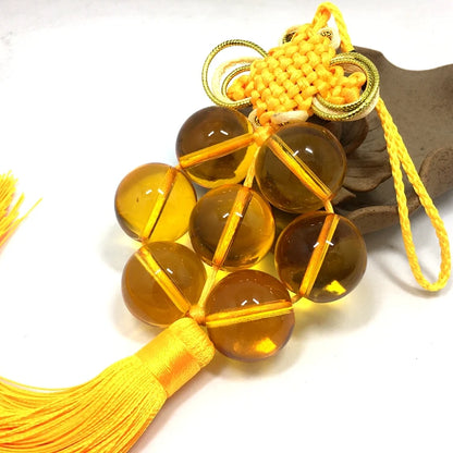 2022 Geomantic omen master exorcise evil spirit Bring good luck money 7 Star array Crystal Pendant Amulet multipurpose talisman