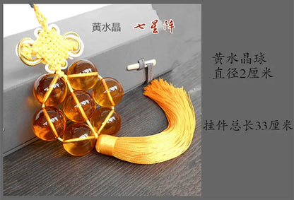 2022 Geomantic omen master exorcise evil spirit Bring good luck money 7 Star array Crystal Pendant Amulet multipurpose talisman