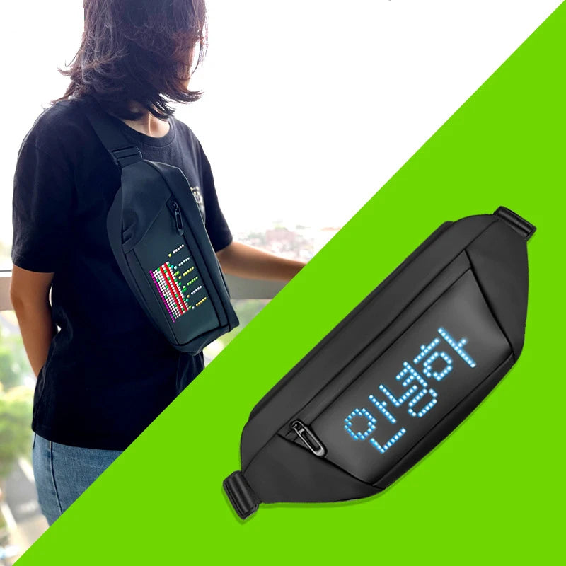 2022 LED Smart Display Chest Bag Men Shoulder bag Custom DIY Messenger Bag Sport Waterproof Crossbody Bag Waist bag for woman