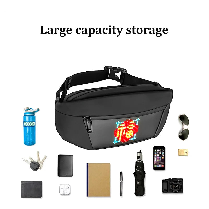 2022 LED Smart Display Chest Bag Men Shoulder bag Custom DIY Messenger Bag Sport Waterproof Crossbody Bag Waist bag for woman