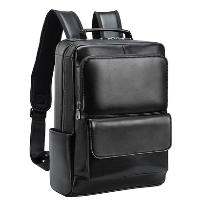 2022 Men Genuine Leather Business Backpack Fashion Waterproof School Book Bags Casual Travel Laptop Bag Male Student Backpacks