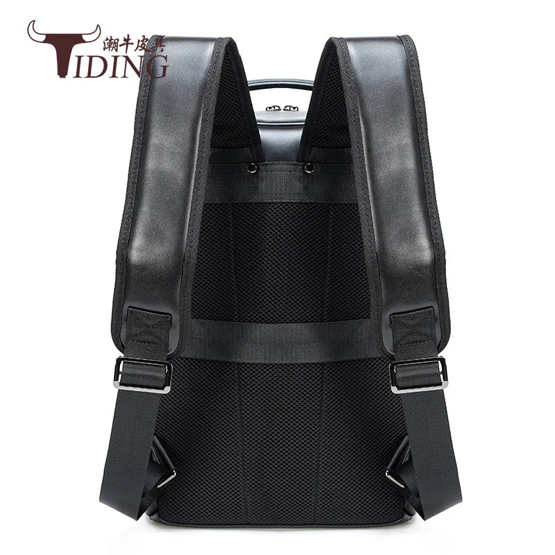 2022 Men Genuine Leather Business Backpack Fashion Waterproof School Book Bags Casual Travel Laptop Bag Male Student Backpacks