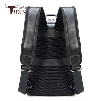 2022 Men Genuine Leather Business Backpack Fashion Waterproof School Book Bags Casual Travel Laptop Bag Male Student Backpacks