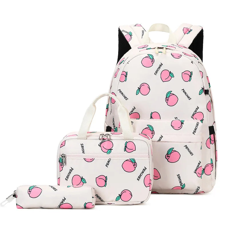 2022 NEW Fruit Printing Girls Backpacks School Bags For Girls Set Kid Schoolbags Children Backpack Kids Bookbag Satchel Knapsack