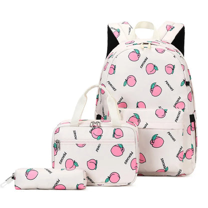2022 NEW Fruit Printing Girls Backpacks School Bags For Girls Set Kid Schoolbags Children Backpack Kids Bookbag Satchel Knapsack