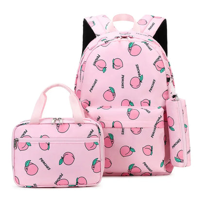 2022 NEW Fruit Printing Girls Backpacks School Bags For Girls Set Kid Schoolbags Children Backpack Kids Bookbag Satchel Knapsack