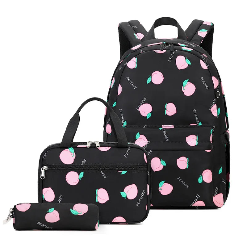 2022 NEW Fruit Printing Girls Backpacks School Bags For Girls Set Kid Schoolbags Children Backpack Kids Bookbag Satchel Knapsack