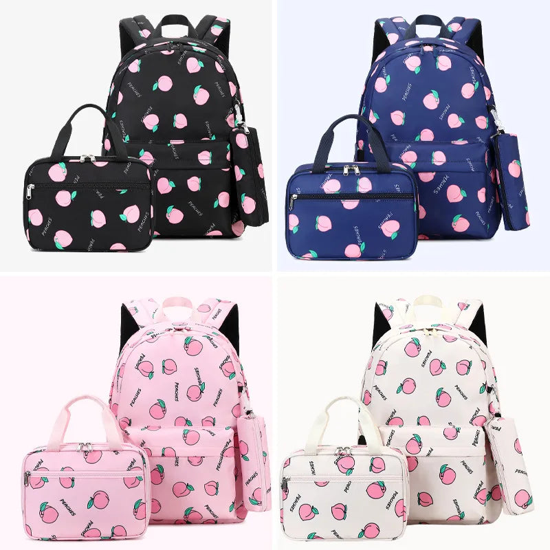 2022 NEW Fruit Printing Girls Backpacks School Bags For Girls Set Kid Schoolbags Children Backpack Kids Bookbag Satchel Knapsack