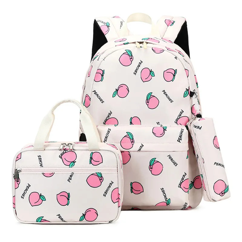 2022 NEW Fruit Printing Girls Backpacks School Bags For Girls Set Kid Schoolbags Children Backpack Kids Bookbag Satchel Knapsack