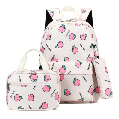 2022 NEW Fruit Printing Girls Backpacks School Bags For Girls Set Kid Schoolbags Children Backpack Kids Bookbag Satchel Knapsack