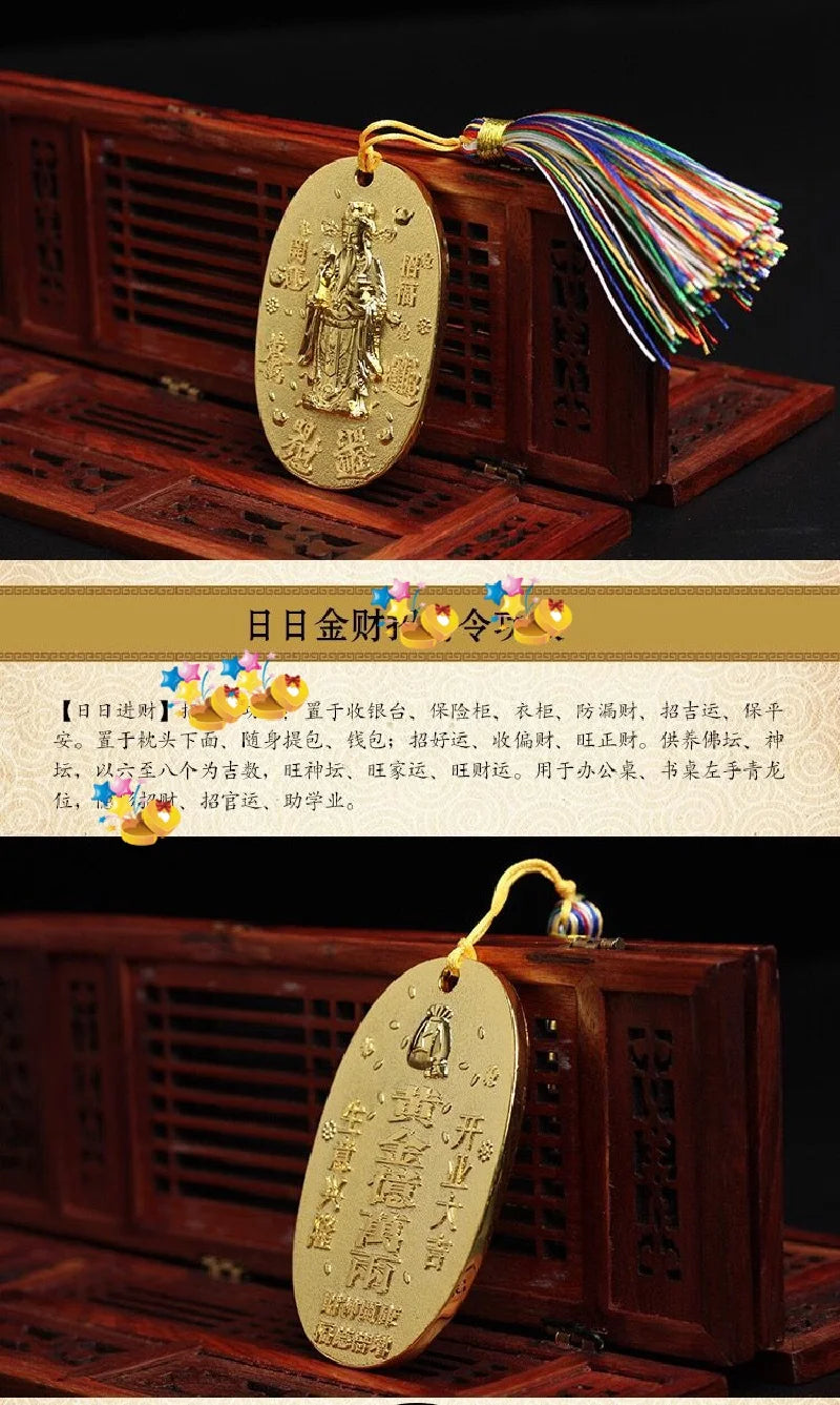 2022 NEW Geomantic omen master God of wealth Mammon multipurpose Amulet Bring good luck money Gold medal Recruit wealth talisman
