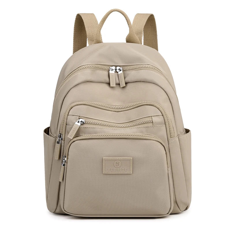 2022 New Dark Green Women's Backpack Waterproof Nylon Backpack Student School Bag Suitable For Girls' Small Travel Rucksack