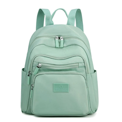 2022 New Dark Green Women's Backpack Waterproof Nylon Backpack Student School Bag Suitable For Girls' Small Travel Rucksack