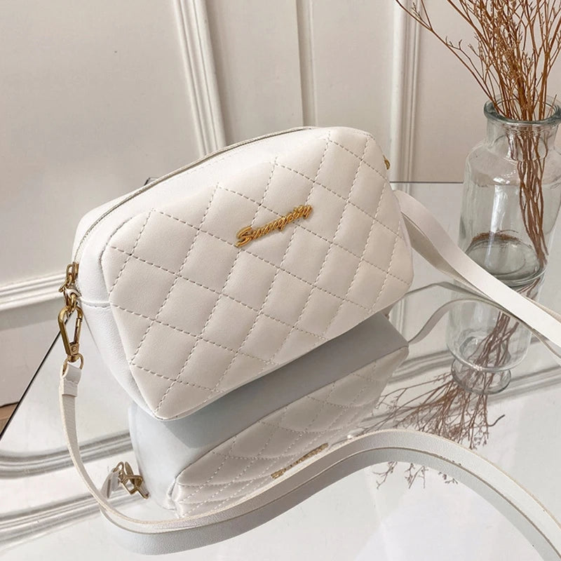 2022 New Fashion Female Creative Solid Color Crossbody Shoulder Bag Messenger Rhombus Embroidered Casual Trendy Phone Bag