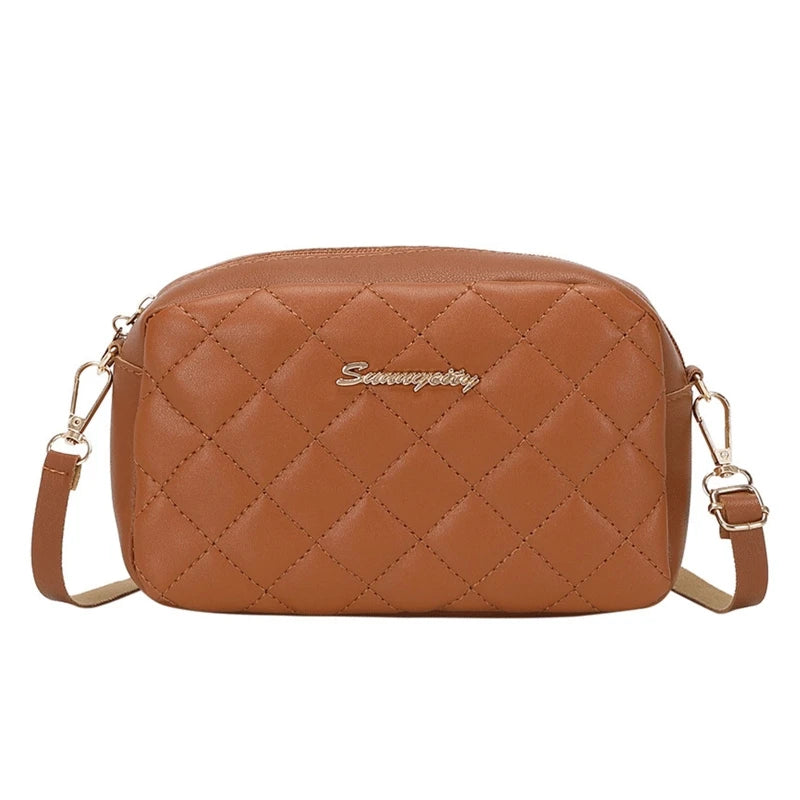 2022 New Fashion Female Creative Solid Color Crossbody Shoulder Bag Messenger Rhombus Embroidered Casual Trendy Phone Bag