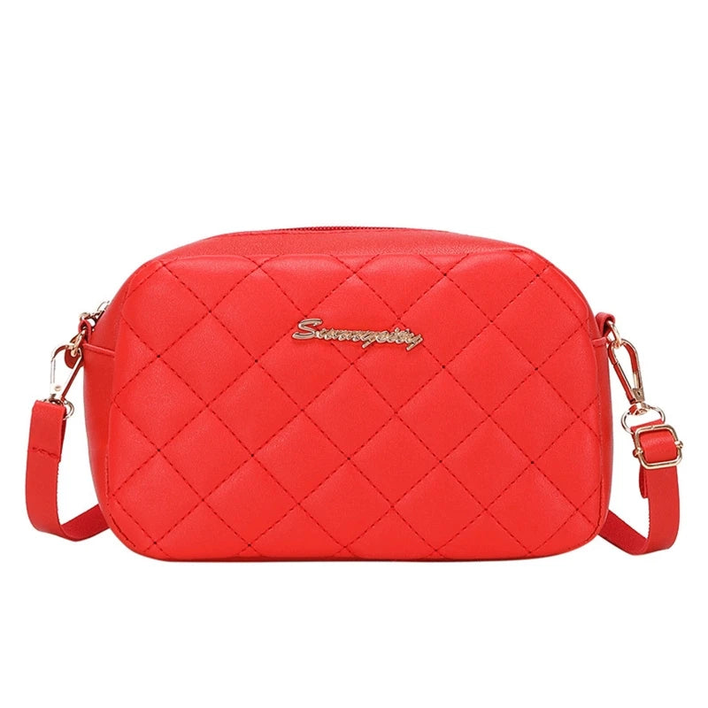 2022 New Fashion Female Creative Solid Color Crossbody Shoulder Bag Messenger Rhombus Embroidered Casual Trendy Phone Bag
