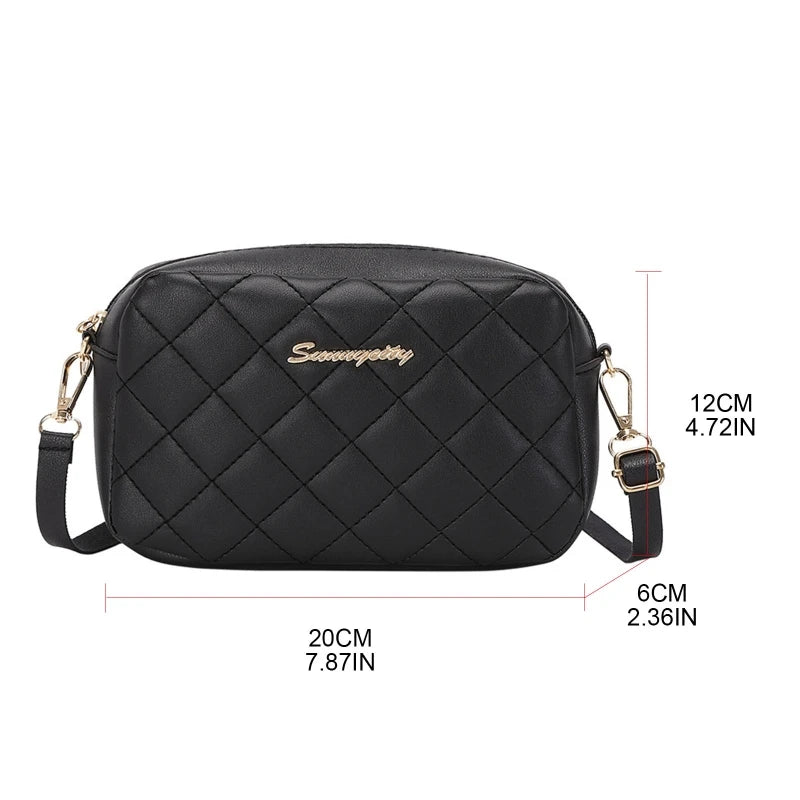 2022 New Fashion Female Creative Solid Color Crossbody Shoulder Bag Messenger Rhombus Embroidered Casual Trendy Phone Bag